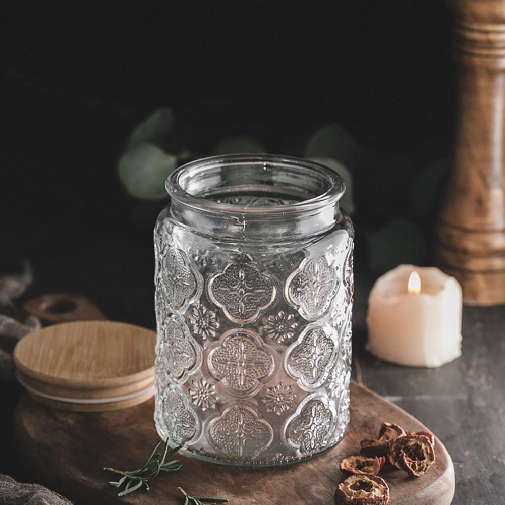 700ml Glass Sealed Jar Kitchen Storage Container Mason Jars with Wood Lid Glass Jar Clear Pasta Airtight Canister Food Storage