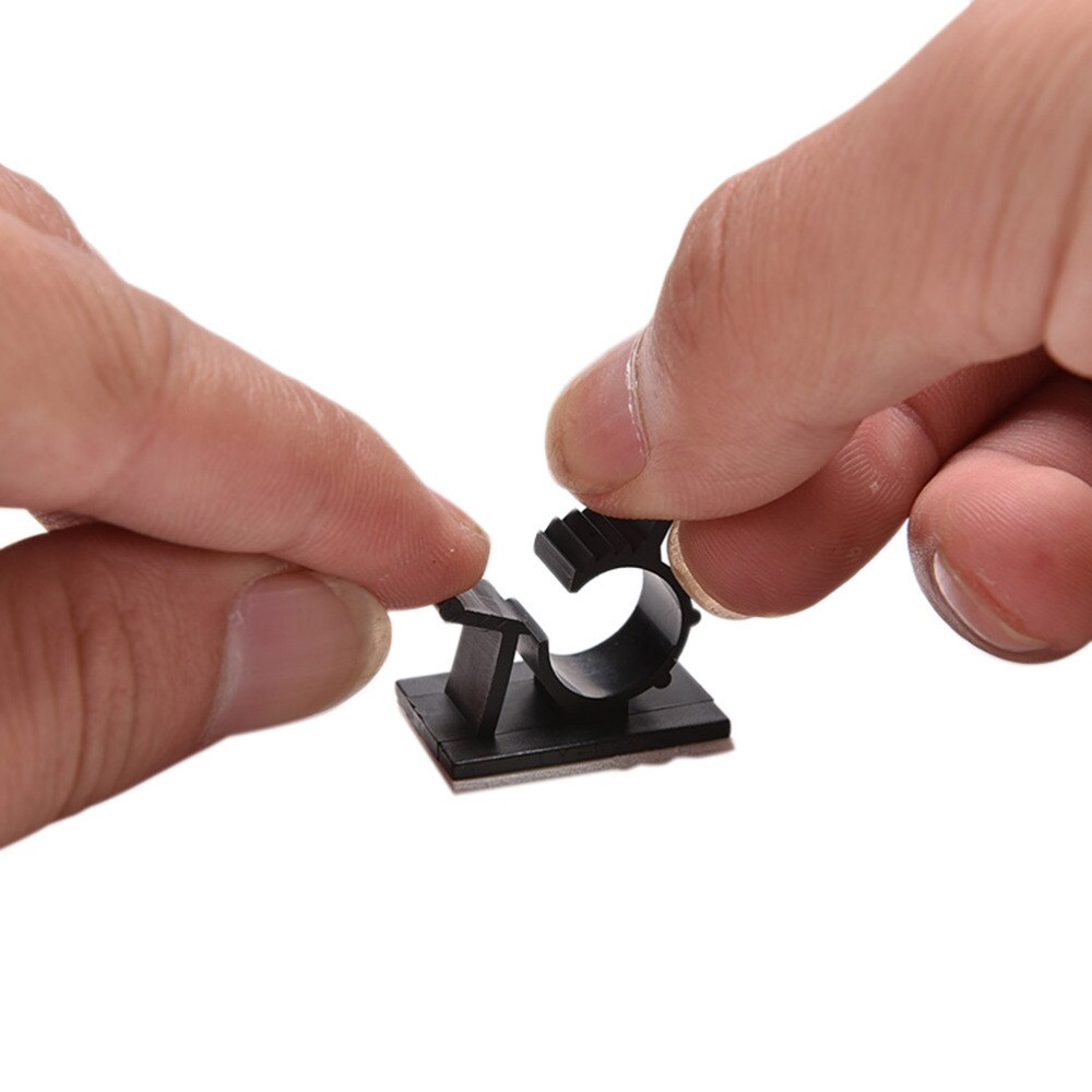 10PCS 13mm Black Wire Fixed Clip Car Line Clip Self Adhesive Cord Cable Wire Clear Up Clips Holder Clamps Wire Button
