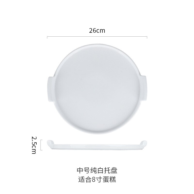 Style européen gâteau plat verre céramique exposition plateau cache-poussière essai plaque décoration créative Dessert Table décoration:  Accessories  Medium Dual Handle Ceramic Dish