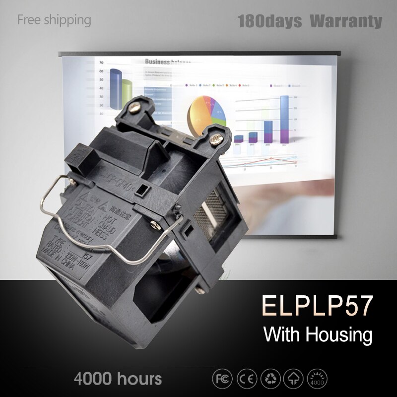 Projector Lamp ELPLP57 for Epson EB-440W EB-450W EB-450Wi EB-460 EB-460i EB-450WiEDU EB-460iEDU EB-460EDU EB-455Wi EB-465i: V13H010L57-CBH