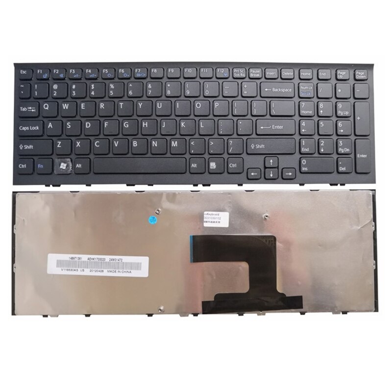 Teclado de portátil para SONY VPC-EL, PCG-71C11V, PCG-71A11T, PCG-71A12T, PCG-71911M, tres tornillos, , EE. UU.: Black