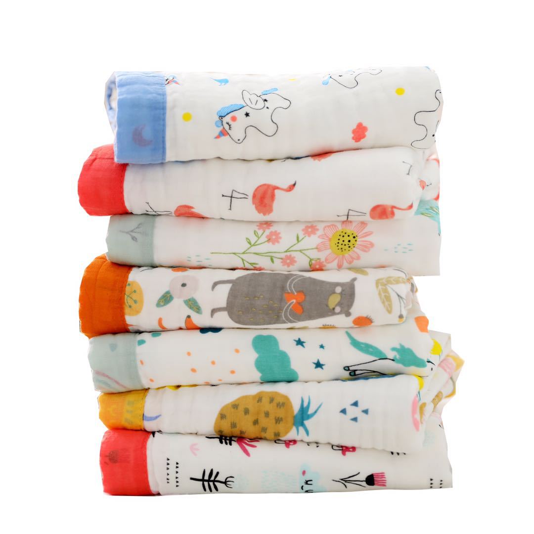 110*110cm Baby Decke 6 Schichten Super Weiche Baumwolle Musselin Decke Wickeln Atmungsaktive Kleinkind freundlicher freundlicher Baby Decke Blick