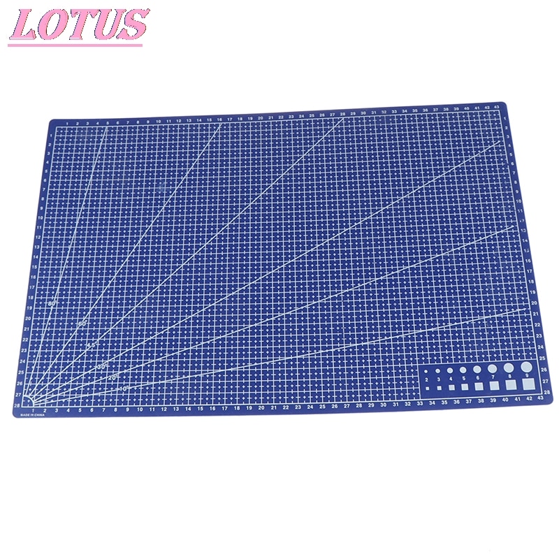 PVC rectangular cutting mat, made of pp plastic. Grid line tool, plastic, A3, 45cm x 30cm, 1Pcs