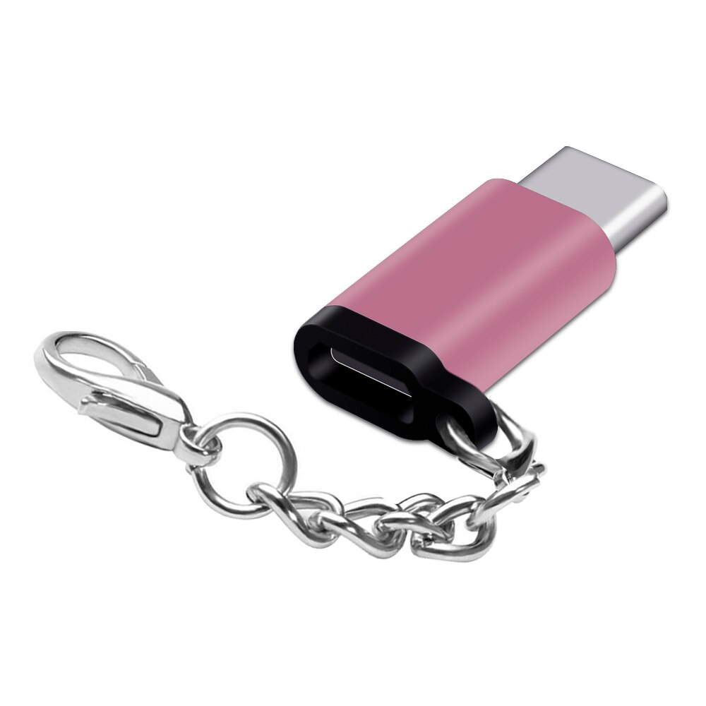 USB-C para chaveiro conversor micro usb, chaveiro com conector para xiaomi redmi note 7 pro 8 huawei p20 lite p30 mate adaptador tipo c, 20: Vermelho