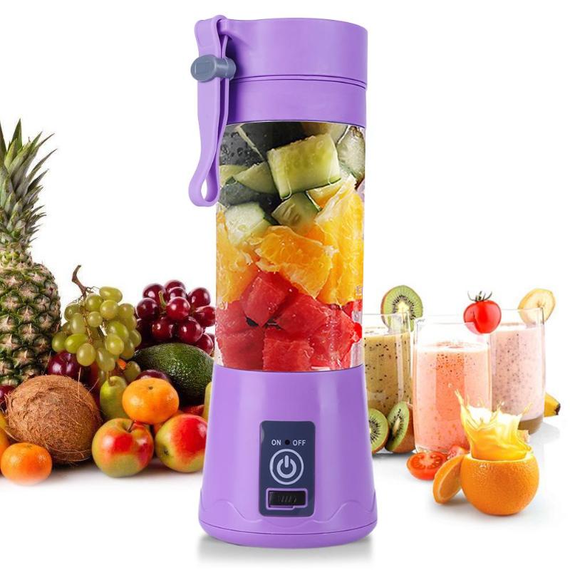 2/4 /6 Blades USB Electric Fruit Juicer Vegetable Juice Maker Blender Rechargeable Mini Cup With Charging Cable Smart Home Tool