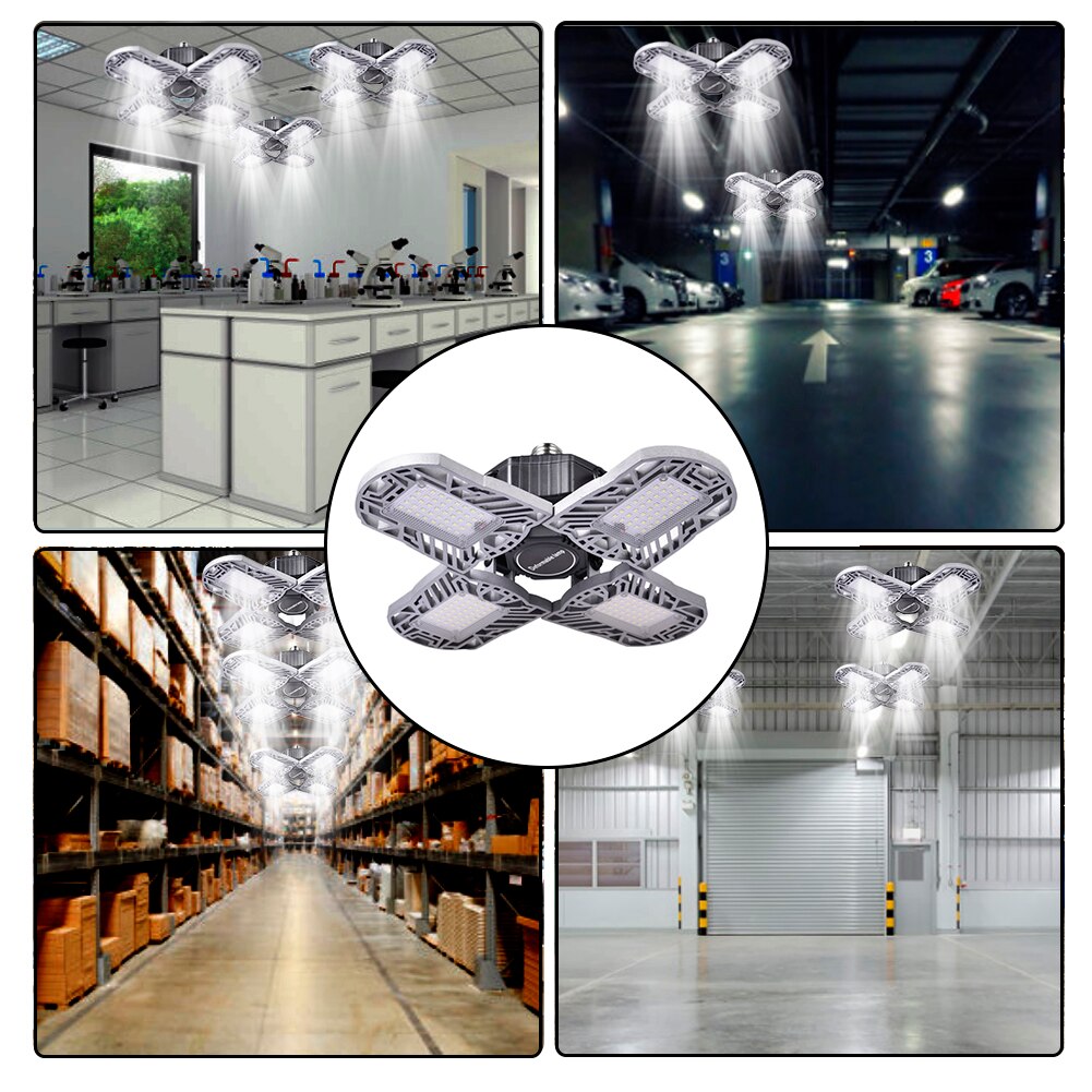 120W 12000LM LED Garage Light Foldable Deformable Flashlight High Bay Light