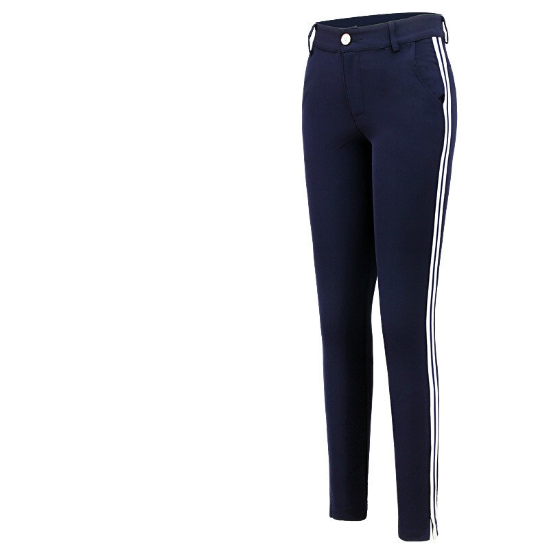Pgm golfbukser dame lange bukser elastiske lige bukser golf træningsbeklædning åndbare sportsbukser str. xs~xl: Marine blå / L