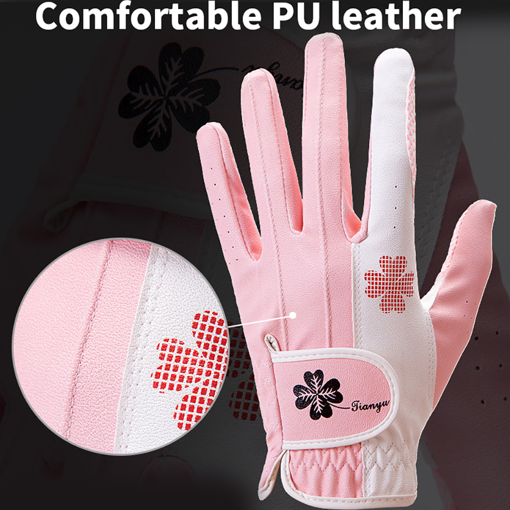 Guantes de Golf para mujer, manoplas de mano izquierda y derecha, paño de microfibra, partículas de silicona transpirables, antideslizantes, estilo coreano
