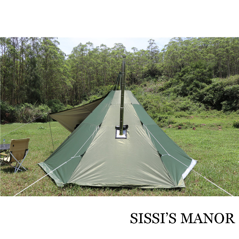 Tent Kachel Gat Jack Isolatie Siliconen Schoorsteen Oven Pijp Venster Warmtewisselaar Kamp Doek Brandwerende Vent 25*25Cm