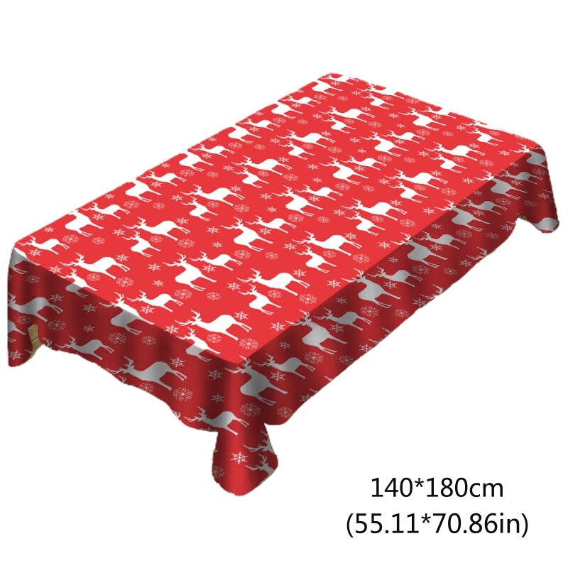 Christmas Waterproof Polyester Tablecloth Cartoon Santa Print Table Cover Decor: 6EE406598-3 / 6EE406598-180