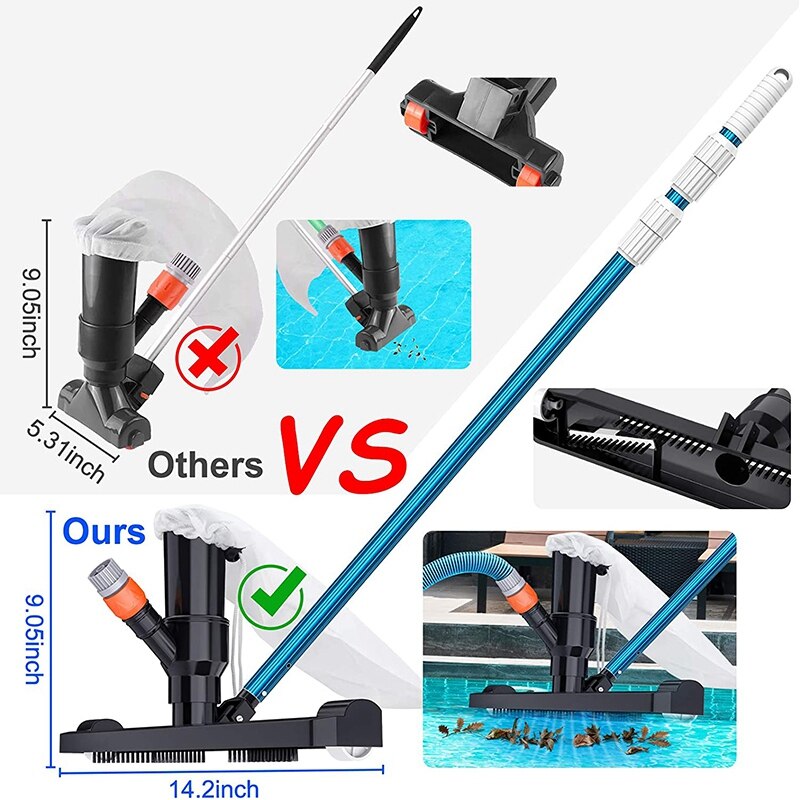 Zwembad Vacuüm Hoofd Accessoires Met Zak, 14Inch Breed Stofzuiger Schoonmaakproducten Voor Zwembad Spa &#39;S Vijvers Bad