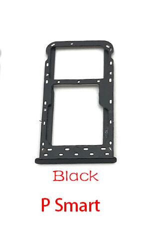 5 Stks/partij Micro Nano Sim Card Holder Tray Slot Houder Adapter Socket Voor Huawei Y7 Y6 Pro P Smart: P Smart Black
