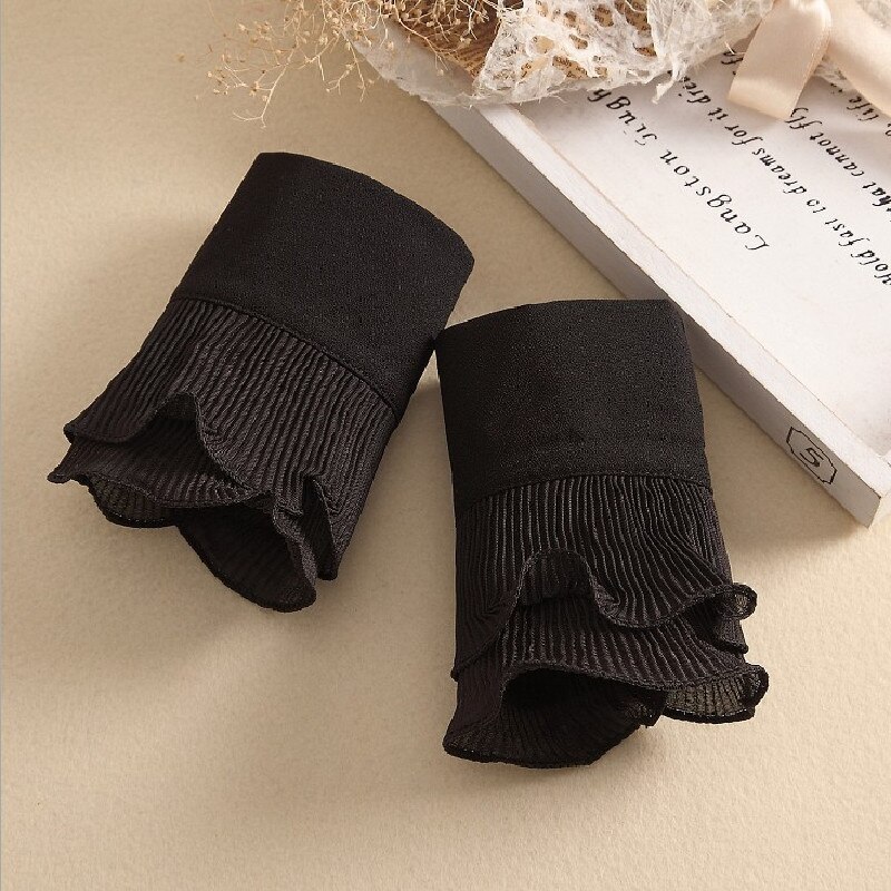 Puños De Camisa Desmontables Blancos De Poliéster Y Algodón, Ajustables Con Botones De Resina, Medidas 9.6 X 3.2 Cm, Para Blusas, Abrigos Y Manualidades