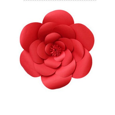 Gör-det-själv konstgjorda stora papper rosblommor bakgrund kompletta kit för bröllop och evenemang plantskola inredning blommig väggkonst papper blomma hantverk: Röd / 1 st 30cm