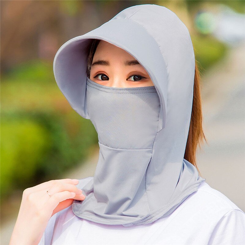 Chapeau Pare-Soleil Extérieur Avec Masque Facial Et Châle Détachable Anti-UV