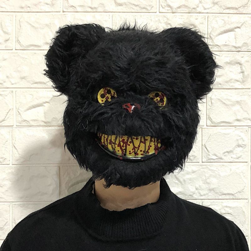 Adulte enfants Halloween en peluche Animal sanglant lapin ours masque mascarade effrayant Performance accessoire effrayant visage monstre déguisement fournitures