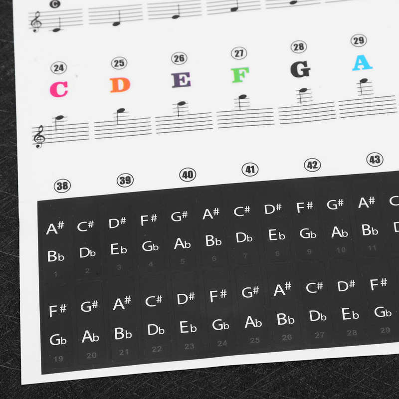 Electronic Keyboard Keyboard Piano Piano Sticker Electronic Piano Removable Keyboard PVC Adhesive Staff Intonation Labels