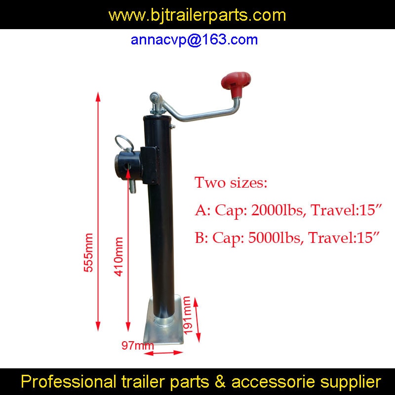 CVP 2000 Lbs 5000lbs Trailer tongue Swivel Jack Top Wind Pipe Mount 15" Lift,trailer jack,prop trailer jockey wheel parts
