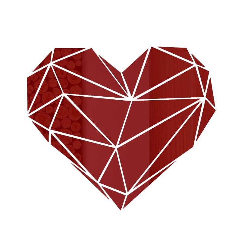 Geometric Heart-shape Mirror Stickers Self Adhesive Living Room Home Decor Wall Stickers Decal Art Valentine's Day: R