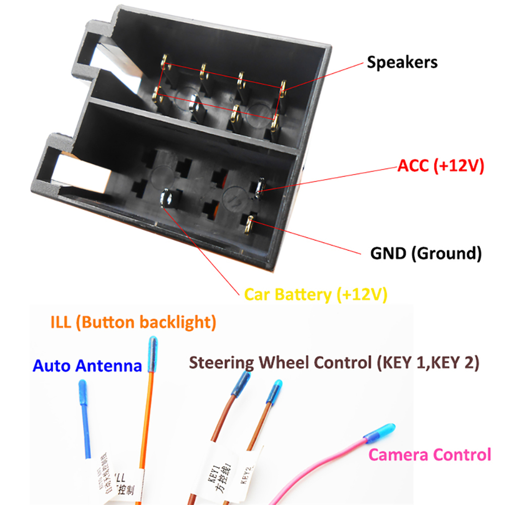 Adaptador de Cable Universal de 16 pines a ISO para coche, conector macho a hembra, cableado para Radio Estéreo automática, accesorio de Cable