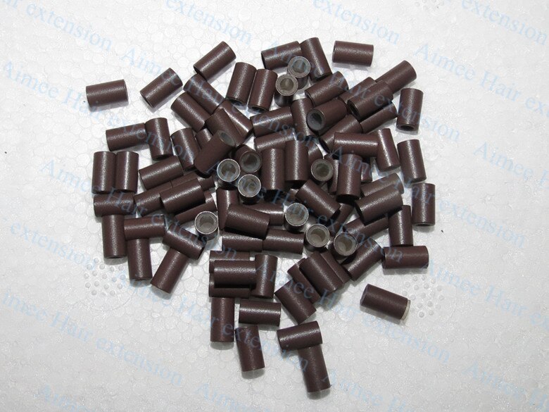 3.4*2.0*6.0mm binnen siliconen zwart 1000 stuks/verpakking koper gemakkelijk vergrendelend/koperen buis micro link/ring/kraal voor i-tip haarverlenging