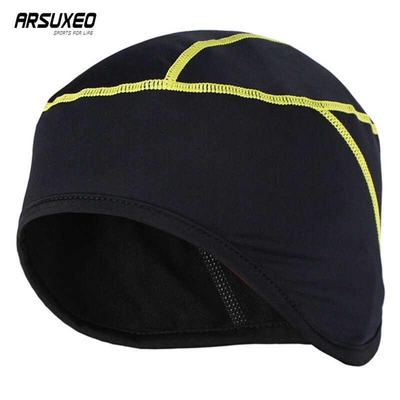 ARSUXEO, gorra de ciclismo, accesorios de invierno para hombre, gorra deportiva de secado rápido para bicicleta, traje de ciclismo para hombre, gorra transpirable para bicicleta de montaña: Yellow