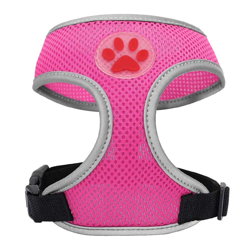 Hond Harnas Nylon Mesh Puppy Kat Harnas Reflecterende Chihuahua Pug Yorkies Harnas Vest Verstelbare Voor Kleine Middelgrote Honden Katten: Roze / S