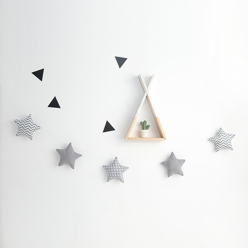 Guirnaldas de estrellas de estilo nórdico INS, habitación de adornos navideños para niños y niñas, carpa para bebé, decoraciones, atrapasueños, accesorios de fotografía,: D