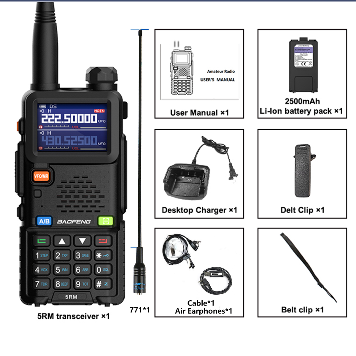 Baofeng 5rm 8w Air Band Amateurfunk Sechs-Band-Tri-Power-Funkgerät noaa 999ch Typ c UV-5RH pro: YELLOW