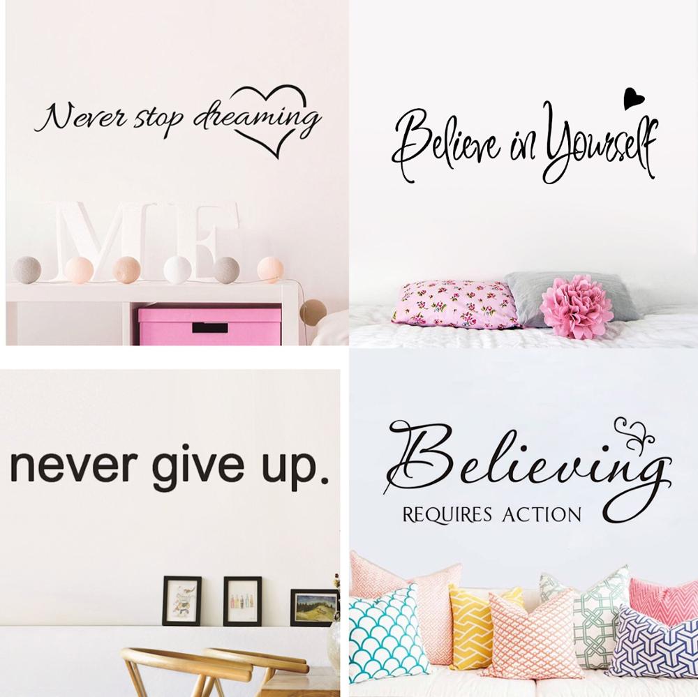 Motivational Quotes Sentences Phrases Wall Stickers Decals For Company Office School Living Room Removable Wallpaper home decor