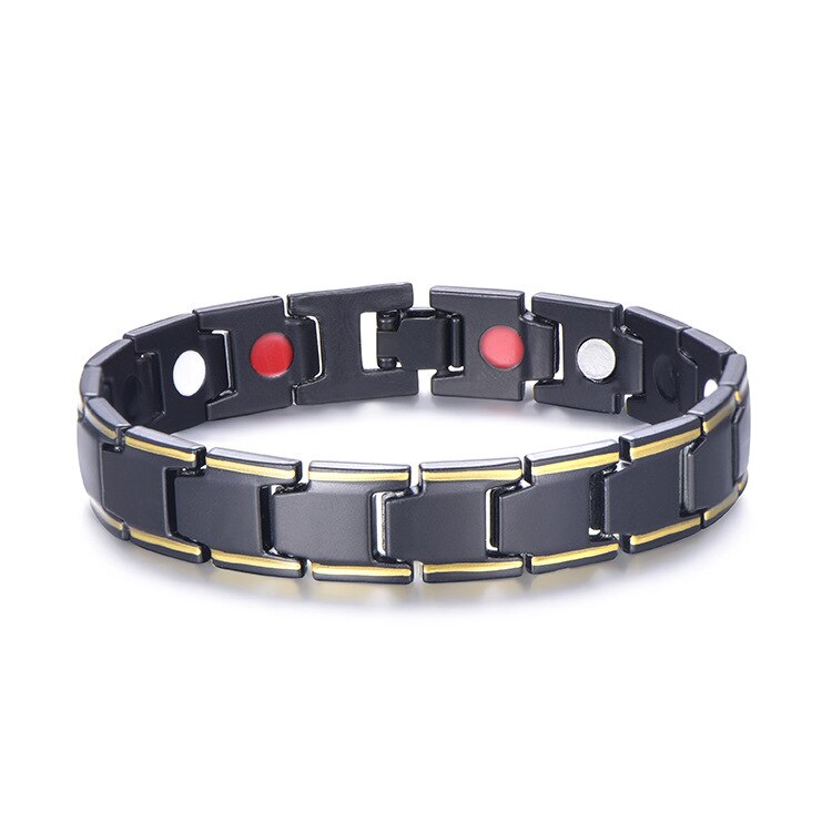 5 couleurs hommes Bracelet perte de poids énergie aimants bijoux minceur Bracelet Bracelets thérapie magnétique Bracelet Bracelets soins de santé: Bladk Gold