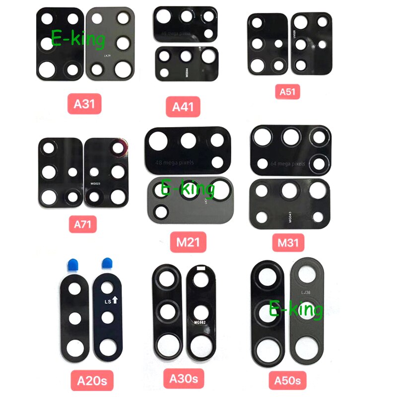 2 Stuks Achter Back Camera Glas Lens Cover Voor Samsung A01 A11 A21 A31 A41 A51 A71 M21 M31 Met ahesive Sticker Vervangende Onderdelen