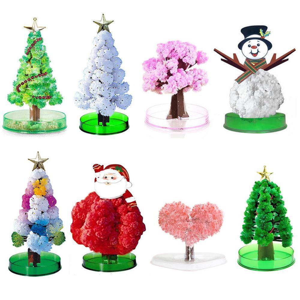 Magic Bloei Kerstboom Groeiende Bloeiende Magic Tree Crystal Mini Kerstboom Decoraties Kinderen Speelgoed Xmas