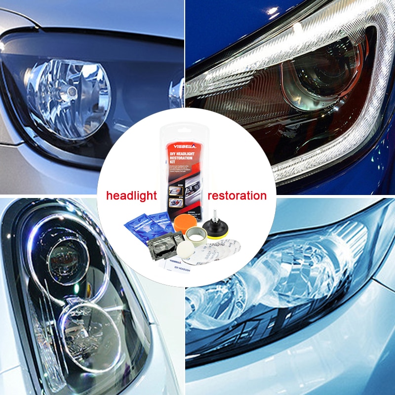 Visbella auton ajovalaisimien korjaus ajovalojen kunnostus kiillotus uusinta kirkas valkoinen toyota ajovalojen puhdistusaineiden käsityökalulle