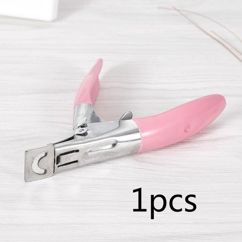 Stainle Staal Nail Art Clipper Scissor Cuticle Pedicure Manicure Rand Nail Art Manicure Acryl Gel False Tip Clipper Cutter: 1pcs Random Color