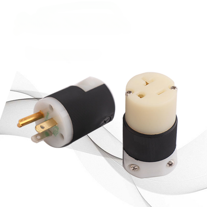 HiFi Audio US Plug Female Socket Hubbell HBL5266C NEMA 5-15P/15R American Standard Copper AC Power Supply Male Connector