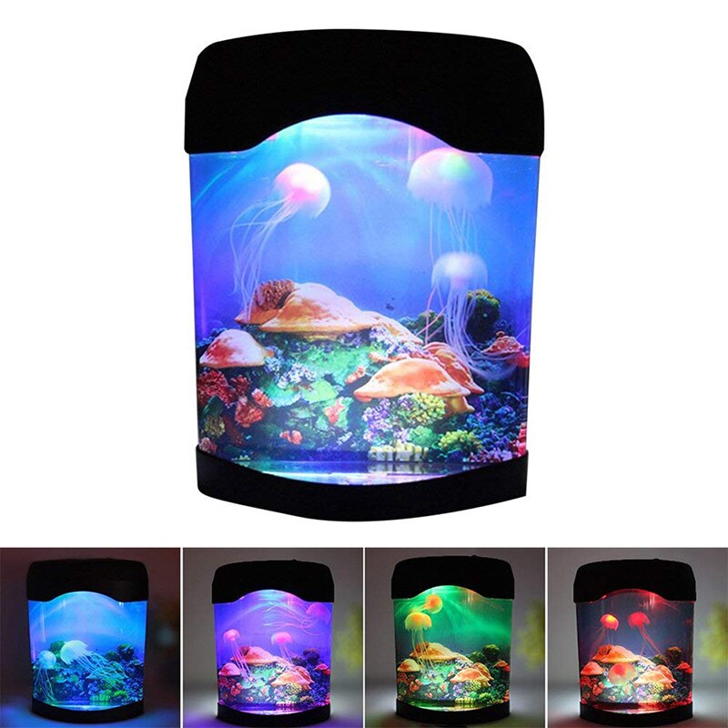 Aquarium Night Light Lamp LED Light Artificial Seajelly Tank Swimming Mood Lamp for Home Desk Decor TB