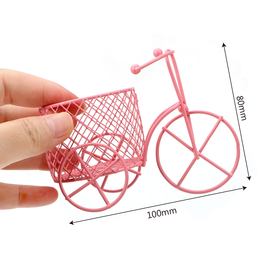 Lron Tricycle Car Rack 1pcs Jewelry Container Candy Rack Sponge Storage Home Decor Flower Basket Vase Storage