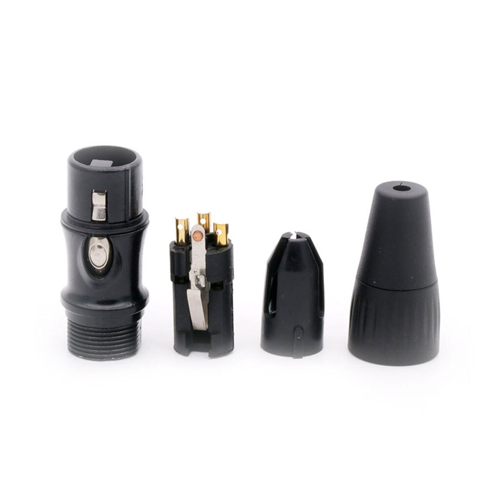 10 Stks/partij 3 Pin Xlr Plug Jack Mannelijke/Vrouwelijke 3 Pole Xlr Socket Microfoon Mic Kabel Draad Connector Zwart kleur