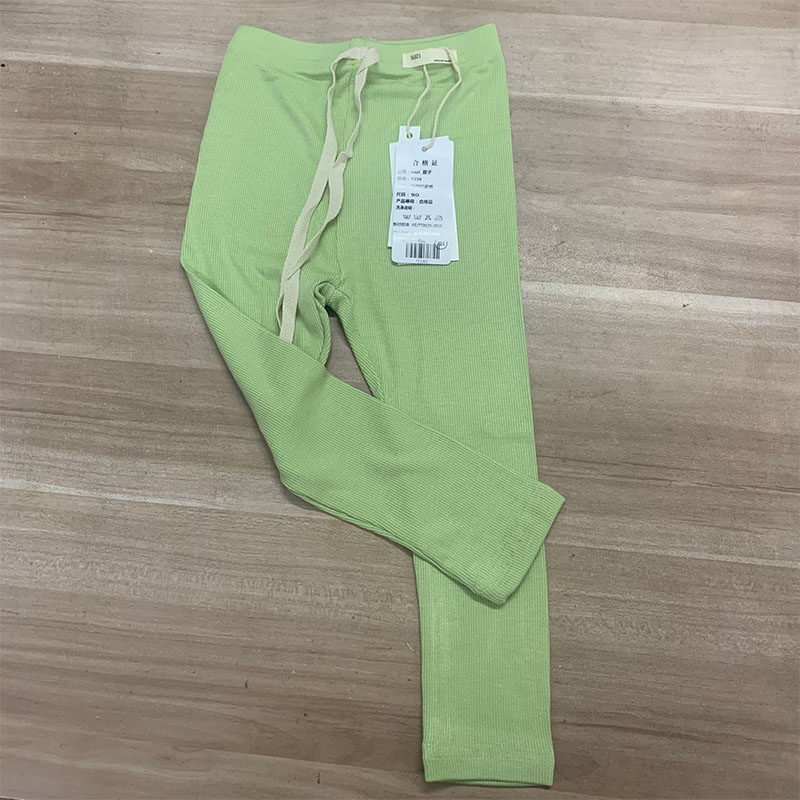 Lente En Herfst Baby Geribbelde Leggings Jongens Meisjes Katoen Grote Pp Broek Baby Casual Broek: green / 24M