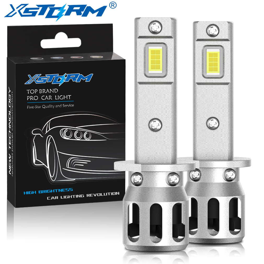 XSTORM H1 H3 LED-lamp Koplamp Lampen Mini 25000LM 6500K CSP Super Heldere Hoge Dimlicht voor Auto Mistlampen 12V Witte Auto