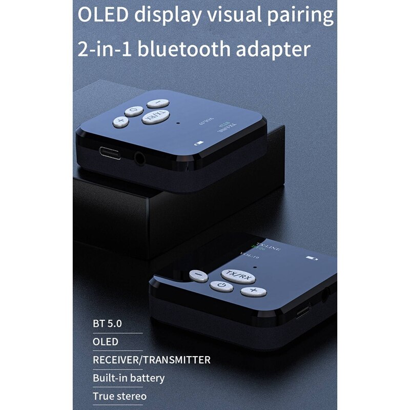 Bluetooth Transmitter Receiver 3.5mm Jack Bluetooth 5.0 Auxiliary Audio Wireless Adapter for PC TV Headset Car Computer