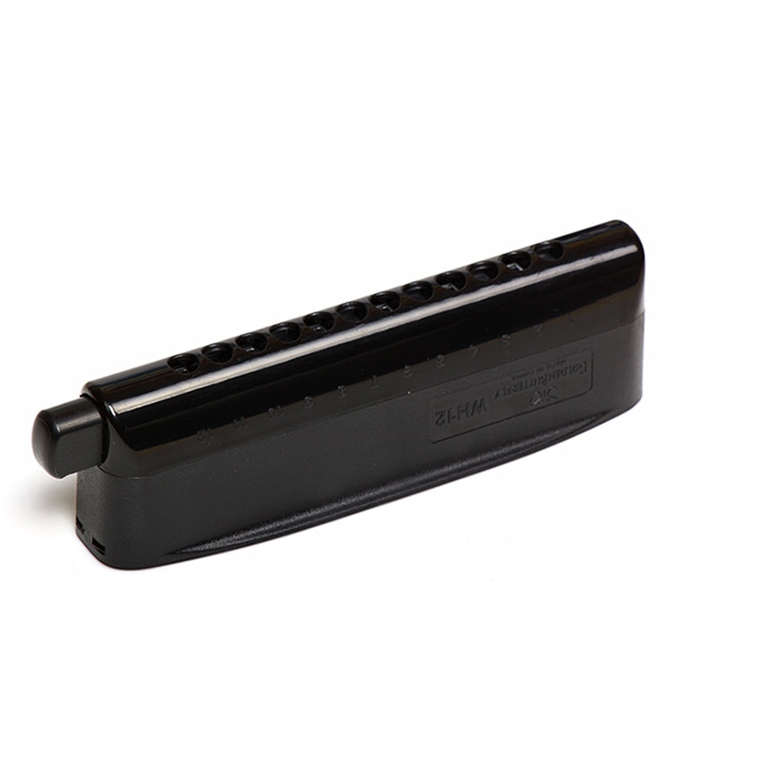 GOLDEN BUTTERFLY 12 Hole Chromatic Harmonica Black Wind Musical Instrument Mouth Organ