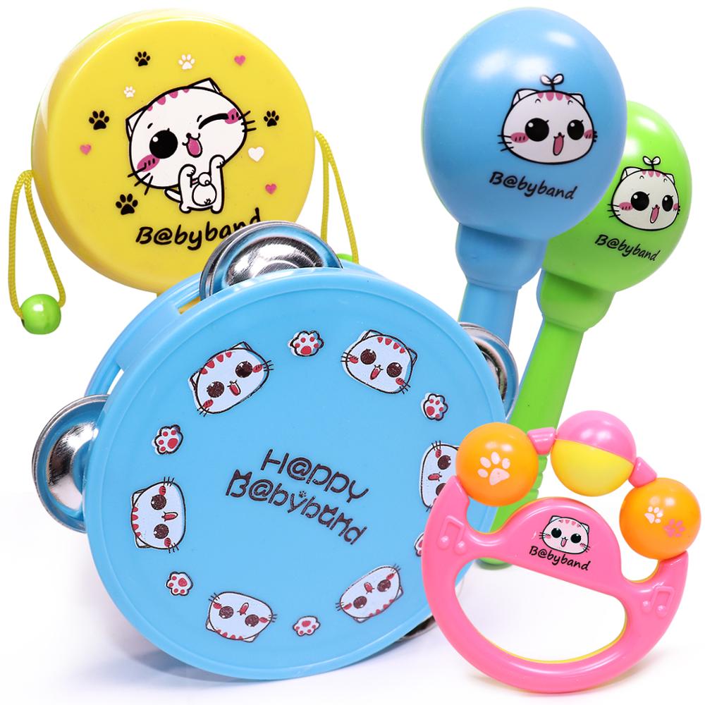 5pcs Baby Rattles Bed Toy 0-12 Months Newborn Educate Music Tambourine Maraca Mobile Kid Stroller Hand Bell Infant Child Toddler