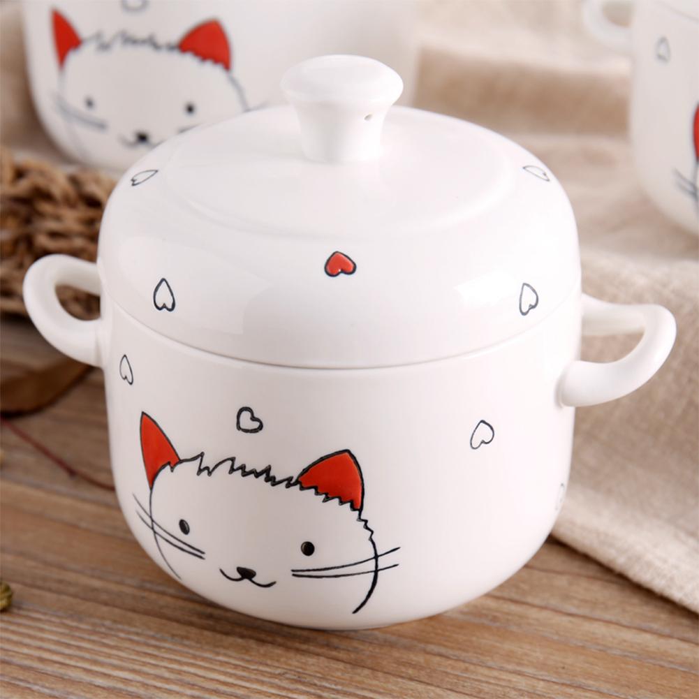 LanLan lindo estofado de cerámica con dos orejas microondas cocina a presión disponible para Cocina