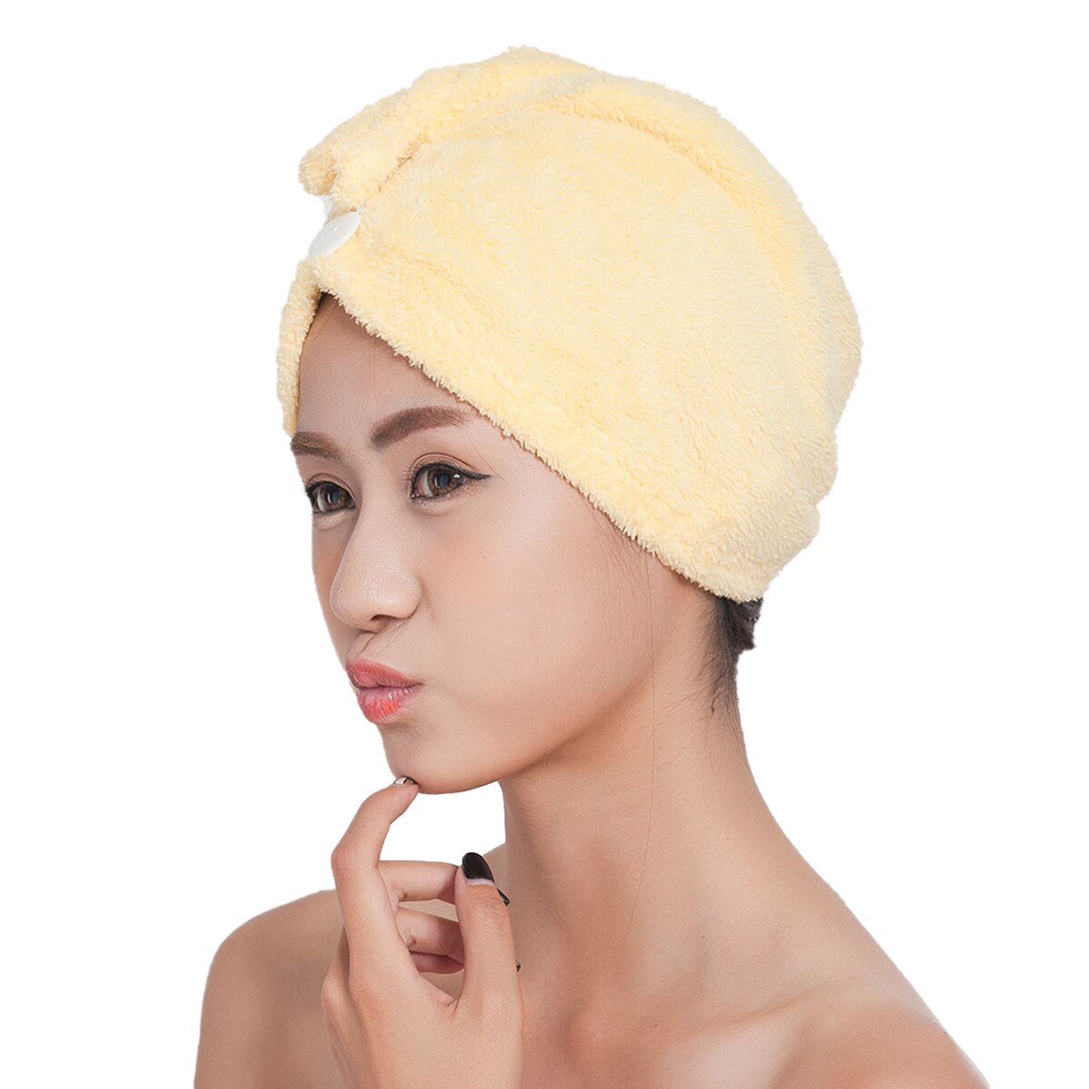 Korallfleece hår torr handduk superabsorberande turban handduk turban för kvinnor hår bad inlindad mössa