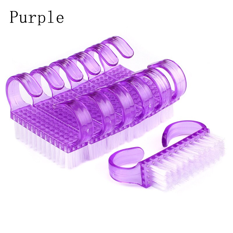 10 pezzi di plastica per la pulizia delle unghie spazzola per la rimozione della polvere delle unghie morbida per la cura delle unghie ottavino angolo mescolare di colori manicure pedicure strumenti per salone di bellezza