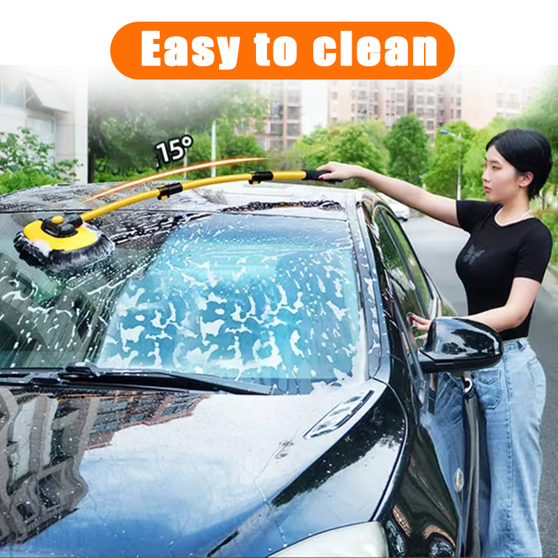 Nuovo lavaggio auto Mocio Spazzola per pulizia Telescopico Manico lungo Mocio per pulizia Barra piegata retrattile Spazzola per lavaggio auto Strumenti per la pulizia dell'auto