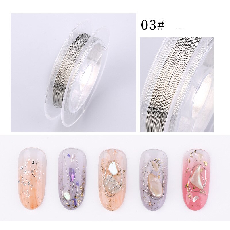 1 Roll Gold Silver Copper Wire Metal Alloy Nail Art Decorations DIY Handicrafts Ornaments Gold Silver Nail Decoration Tools