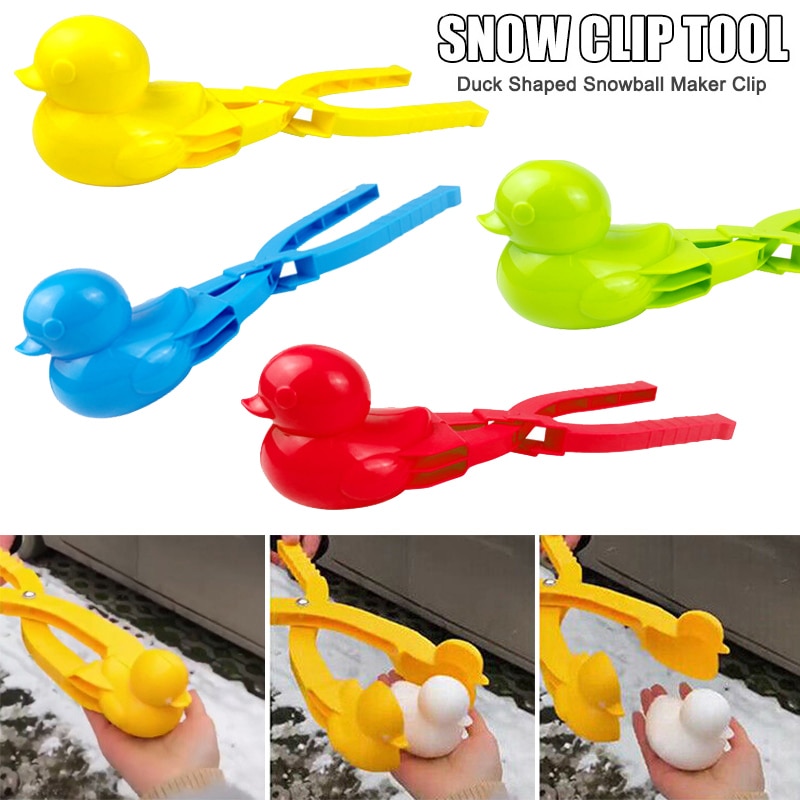 1pc Snowball Maker Tools Duck Shaped Snowman Shaped Heart Shaped Snow Maker Clip For Children Outdoor Winter Snow Mold Tools